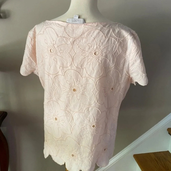 Loft Peach Floral Lace Top LP - Picture 4 of 4
